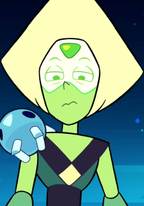 A picture of Peridot in the episode "Warp Tour".